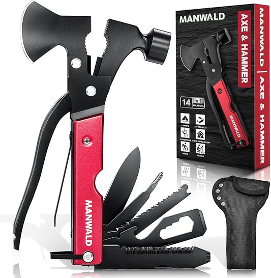 15-in-1 Multitool Axe – Camping & Survival Gear, Gifts for Dad, Husband, Men