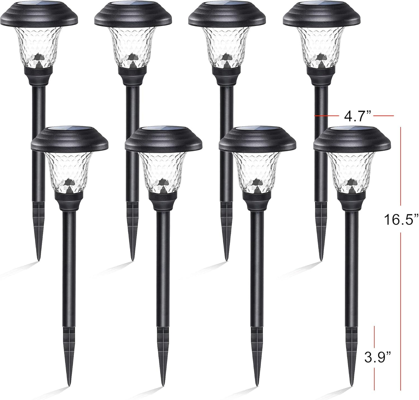 GIGALUMI 8 Pack Solar Pathway Lights, Solar Garden Lights Outdoor Warm White