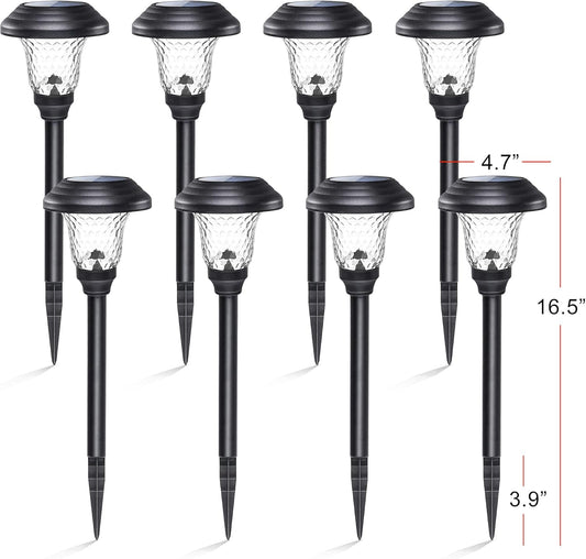 GIGALUMI 8 Pack Solar Pathway Lights, Solar Garden Lights Outdoor Warm White