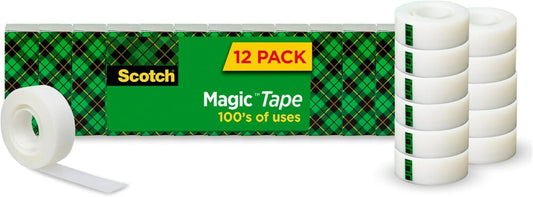 Scotch Magic Tape, 12 Rolls, Numerous Applications