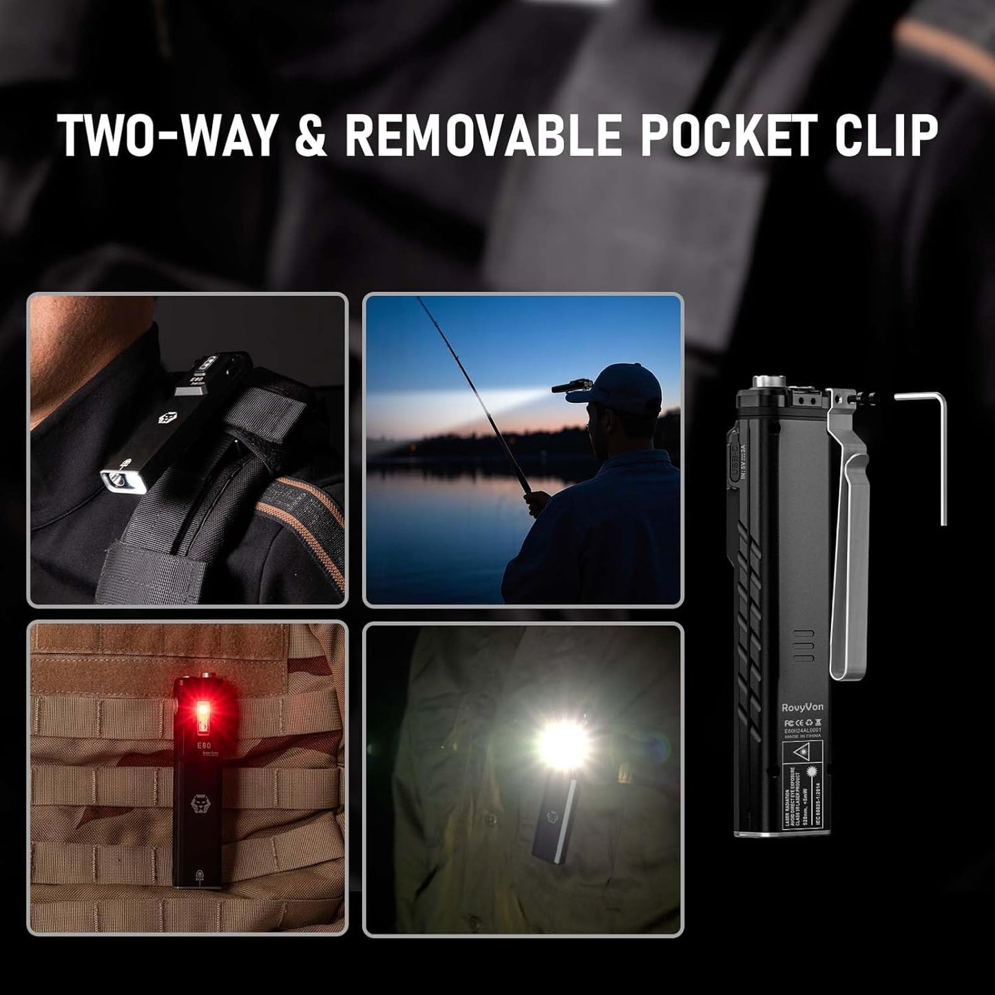 RovyVon Angel Eyes E80 Flat EDC Flashlight – 1800 Lumens,