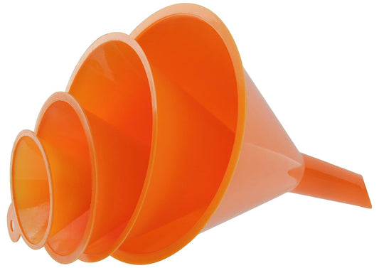 RAM-PRO 4-Piece All Purpose Wide-Mouth Bright Orange Plastic Funnel