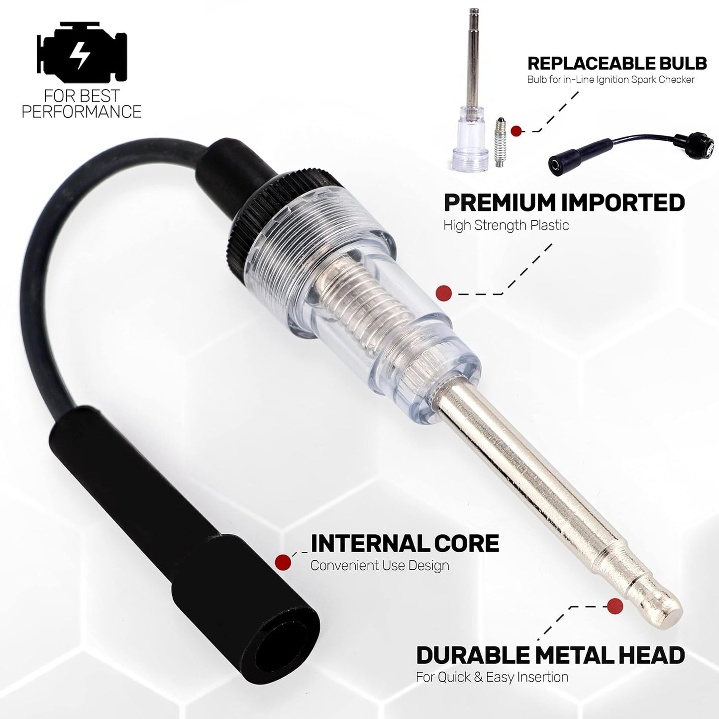 Ram-Pro Inline Spark Tester, Plug Engine Ignition 6-12 Volt Fool-Proof