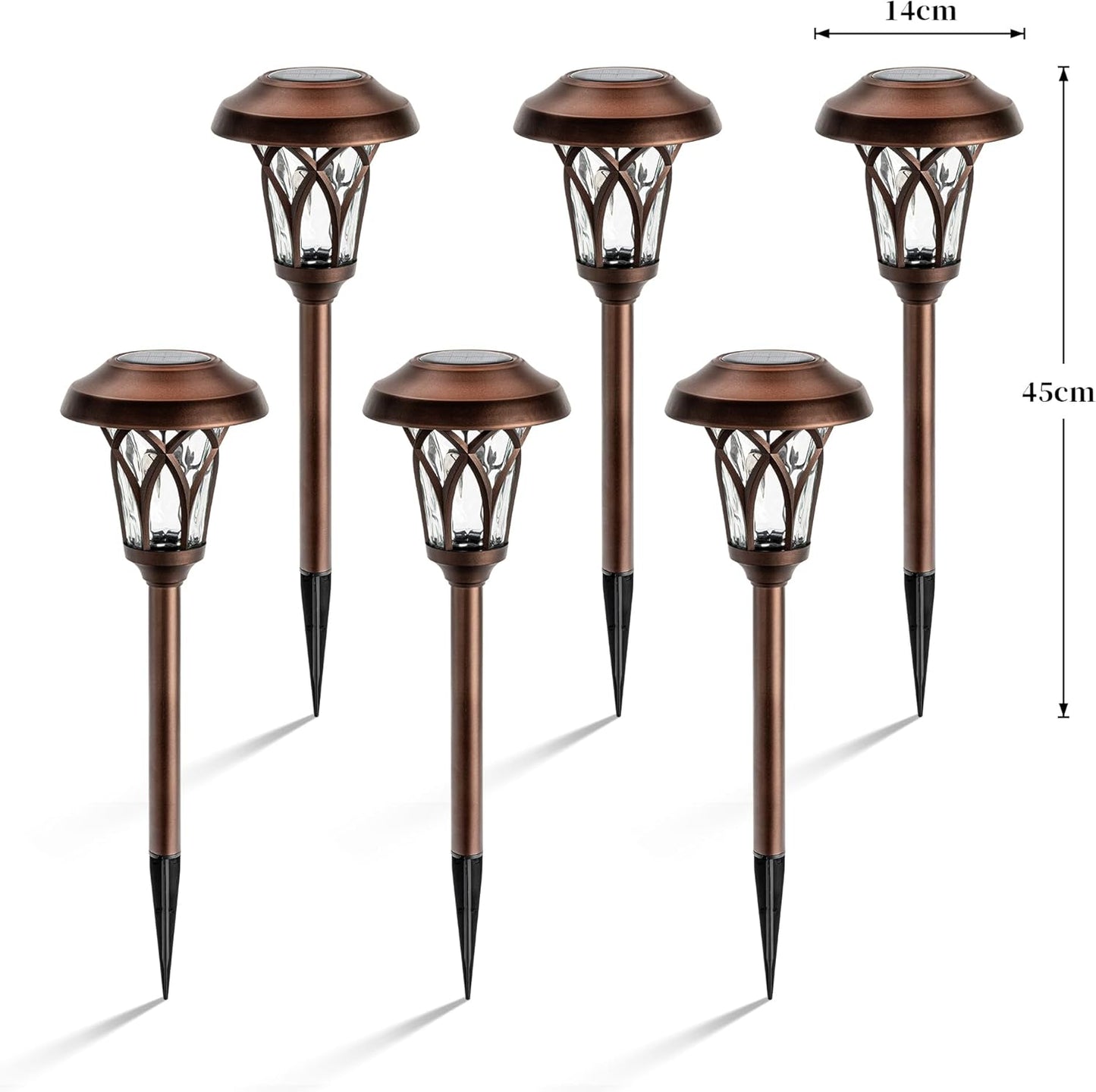GIGALUMI 6 Pack, Solar Landscape Lights Warm White,