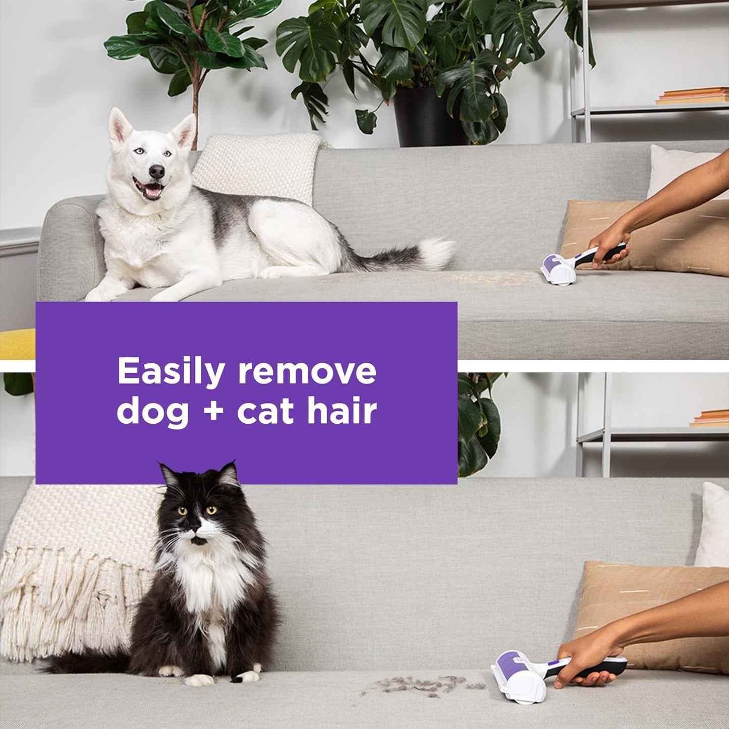 BLACK+DECKER Pet Hair Remover Roller – Easy Dog & Cat Hair Removal (HMSCT0001)