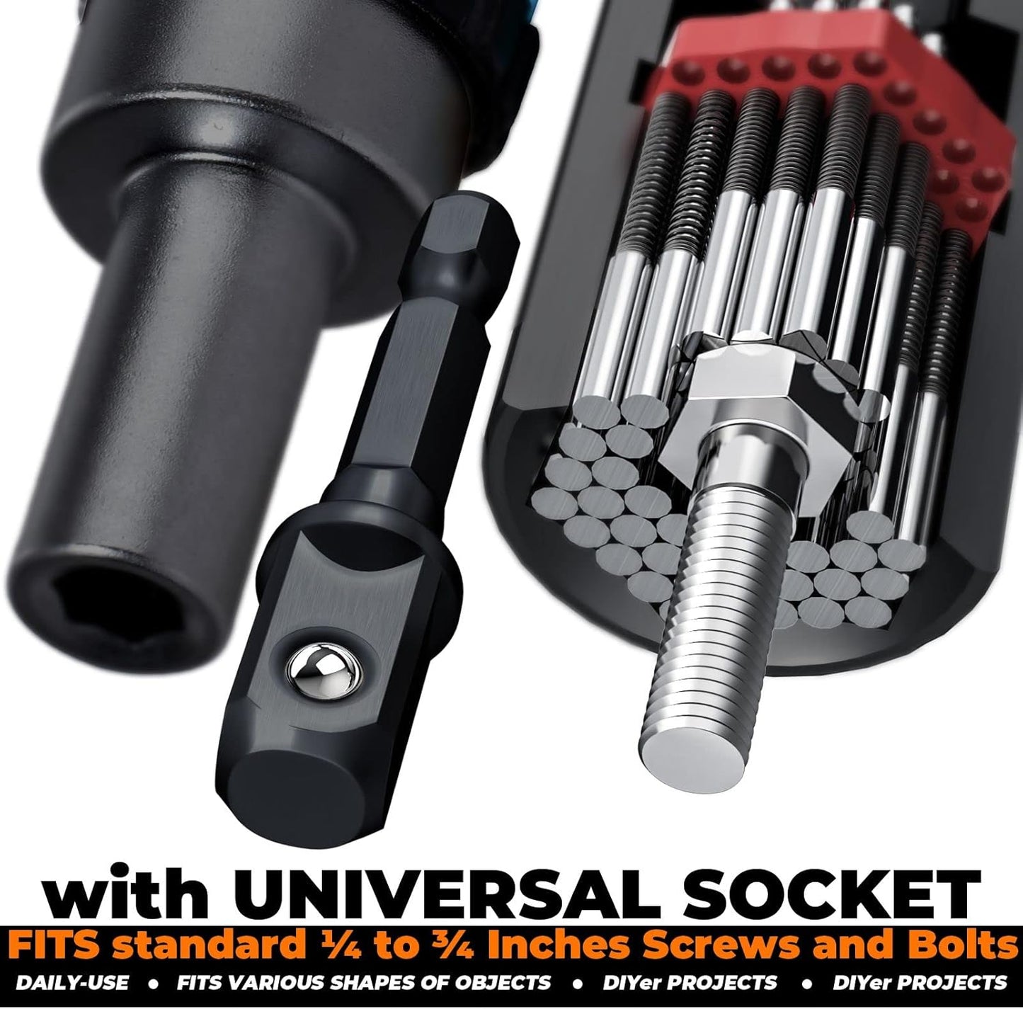 Universal Socket & T-Handle Screwdriver Set with Drill Adapter – Gifts for Men