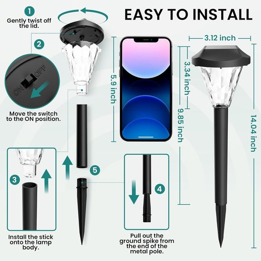 GIGALUMI 12 Pack Solar Lights