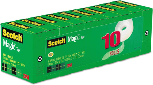 Scotch Magic Tape 810P10K, 3/4" x 1000"