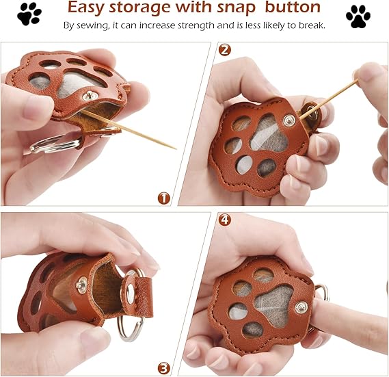 Cat & Dog Hair Keychain Set – 6pcs Cute Pet Hair Collector