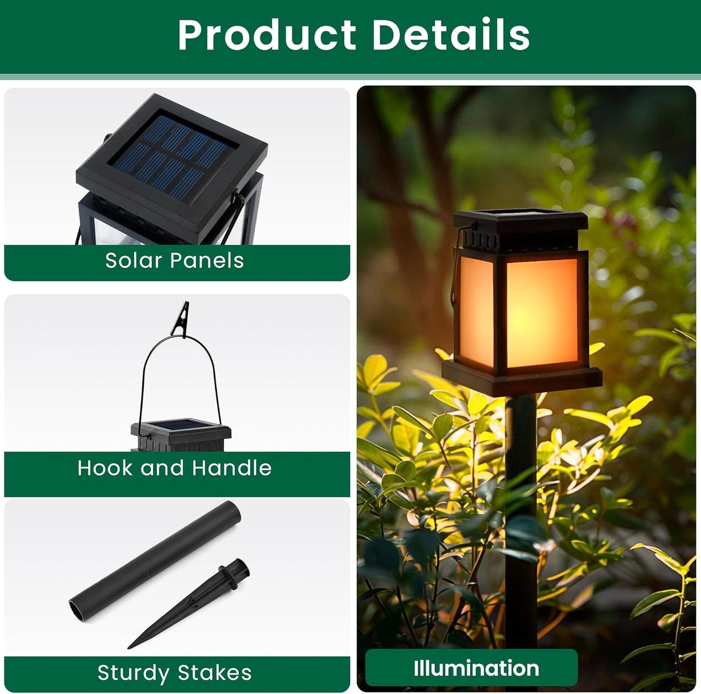 GIGALUMI Solar Lanterns Outdoor Waterproof