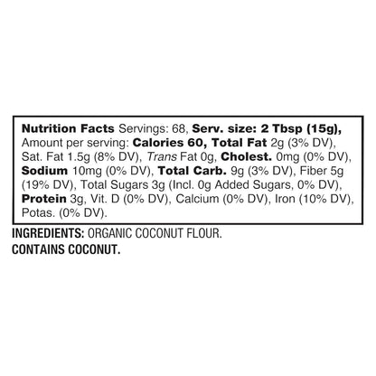 BetterBody Foods Organic Coconut Flour 2.25 Pound Jar,