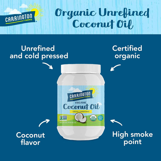 Carrington Farms Organic Virgin Cold Pressed Coconut Oil for Cooking,