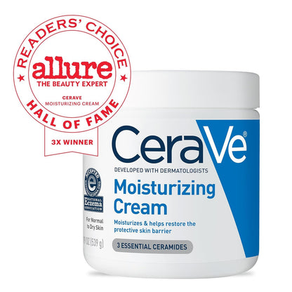 CeraVe Moisturizing Cream, Body and Face Moisturizer for Dry Skin