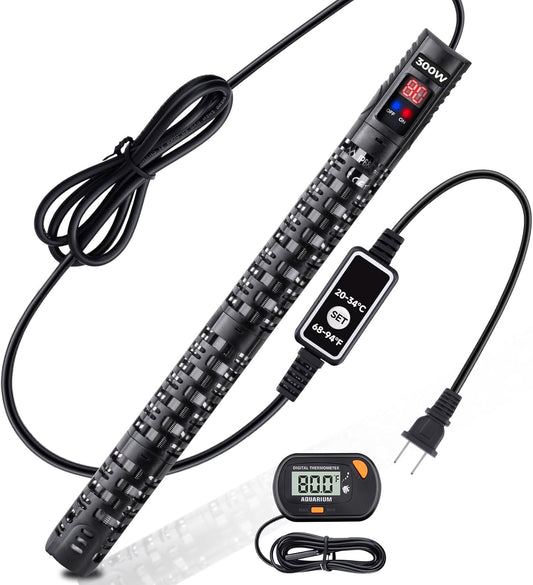 300W Submersible Aquarium & Turtle Tank Heater – Adjustable Controller,