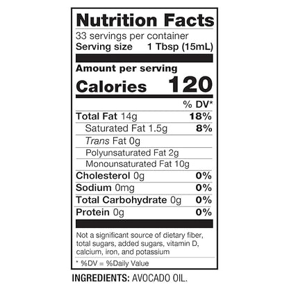 BetterBody Foods Refined Avocado Oil, Non-GMO Cooking Oil