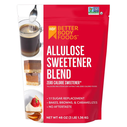 BetterBody Foods Allulose Sweetener 3 LB Bag - Zero Calorie,