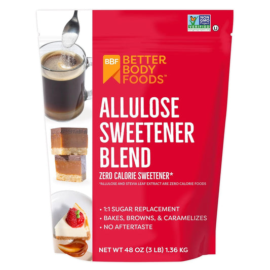BetterBody Foods Allulose Sweetener 3 LB Bag - Zero Calorie,