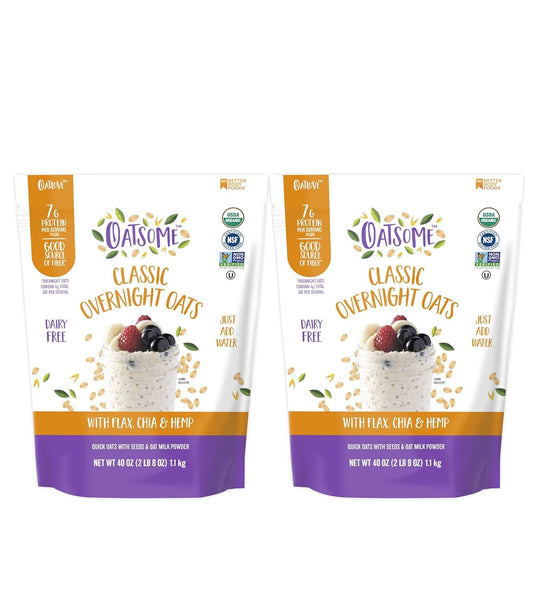 Oatsome Organic Overnight Oats with Chia, Flax, & Hemp