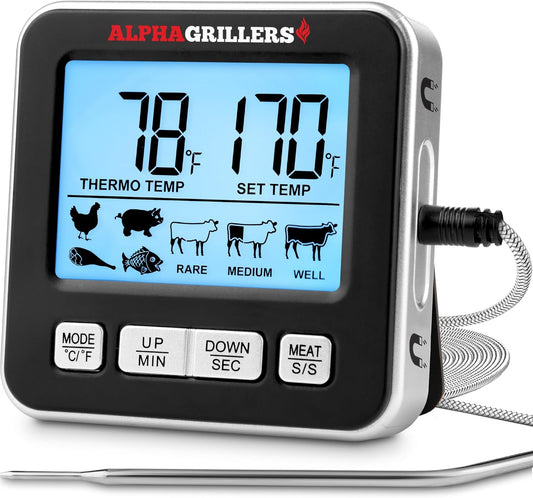 Alpha Grillers Meat Thermometer Digital for Oven