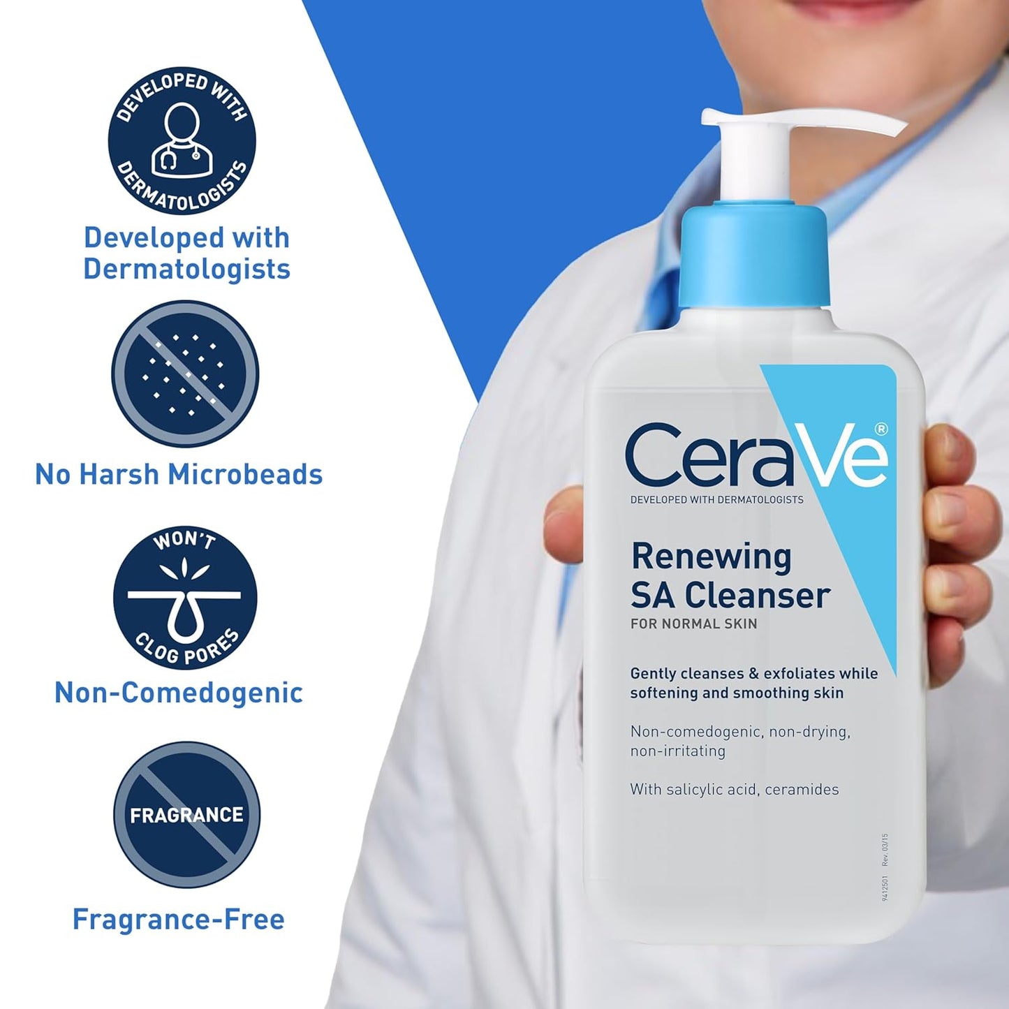 CeraVe Renewing Salicylic Acid Cleanser, Formulated With Hyaluronic Acid