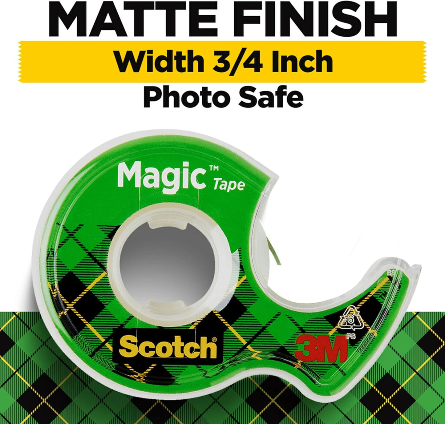 Scotch Magic Tape, 3 Dispensered Rolls