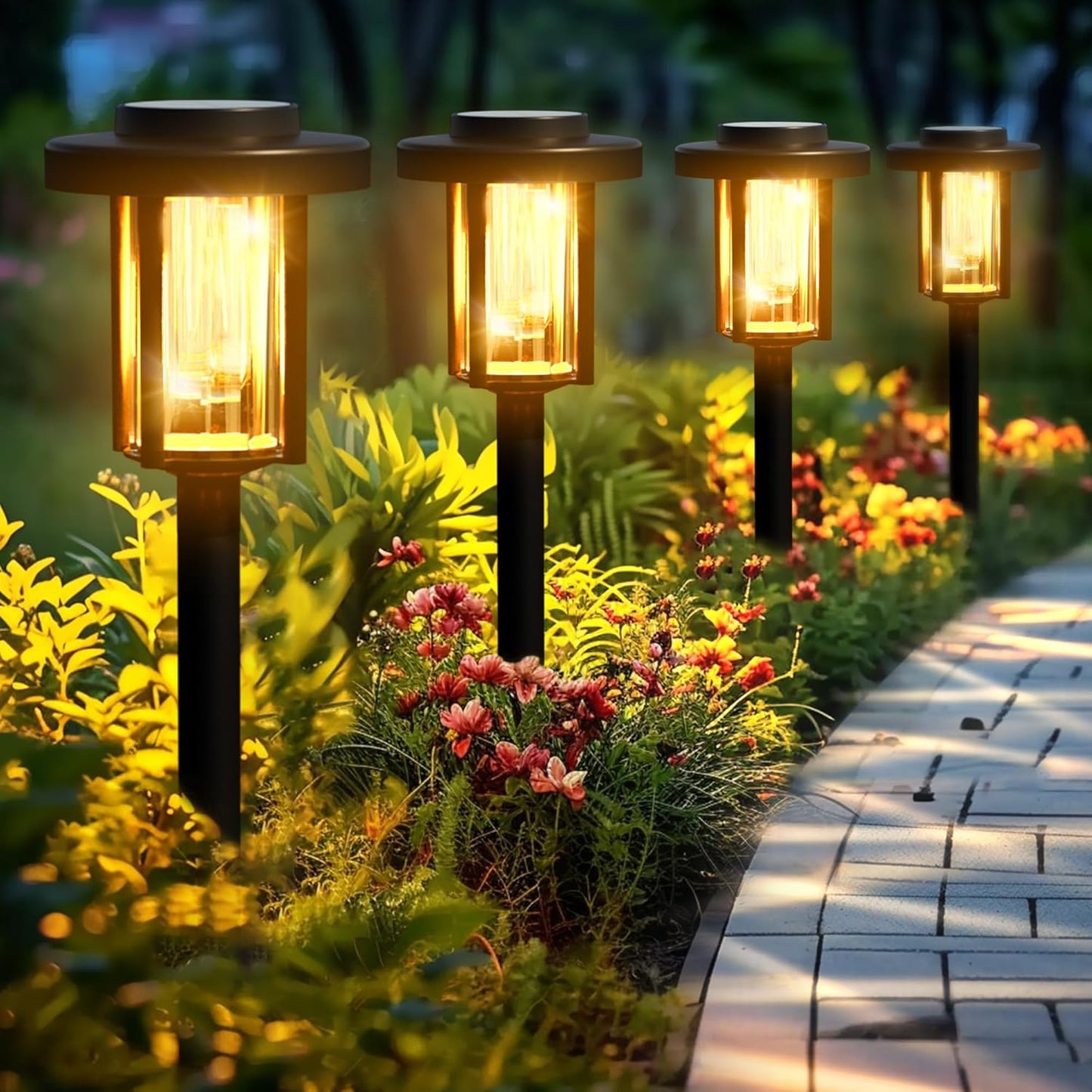 GIGALUMI Solar Outdoor Lights Waterproof,