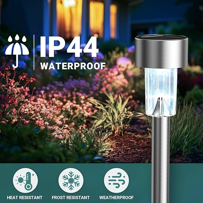 GIGALUMI Solar Lights Outdoor Waterproof, 20 Pack