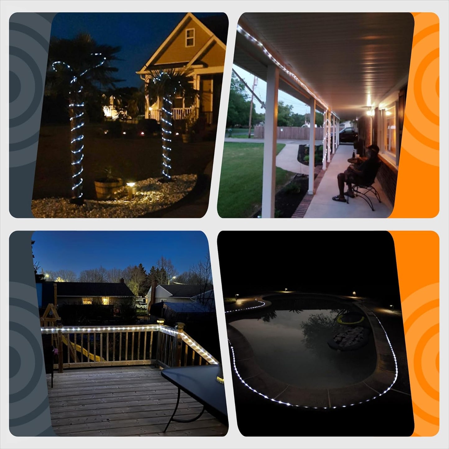 GIGALUMI 200 LEDs Solar Pool Lights for Above Ground Pools
