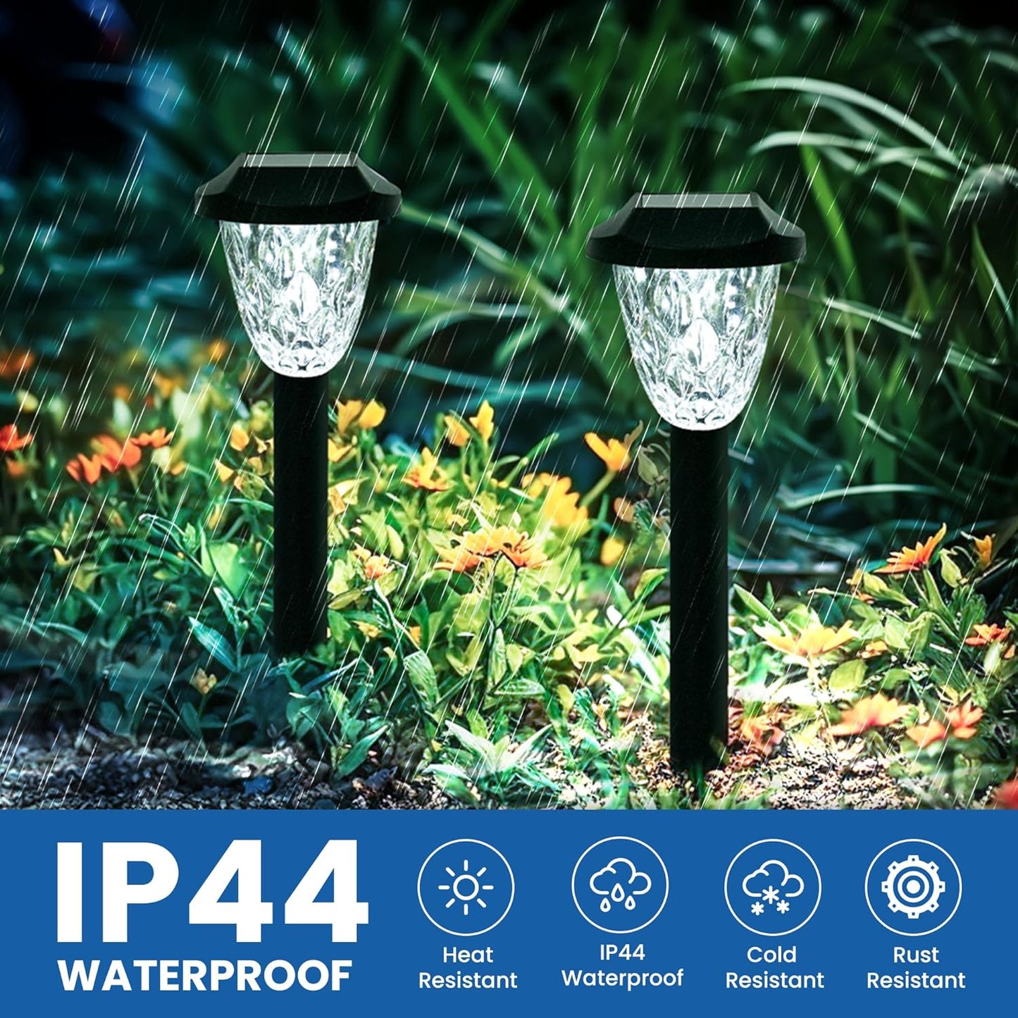 GIGALUMI 8 Pack Solar Lights Outdoor, Solar Pathway Lights with Great Pattern