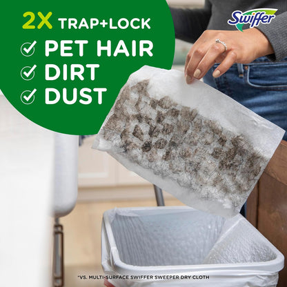 Swiffer Sweeper Pet Cloth Refills – Heavy Duty Dry Sweeping with Febreze Odor