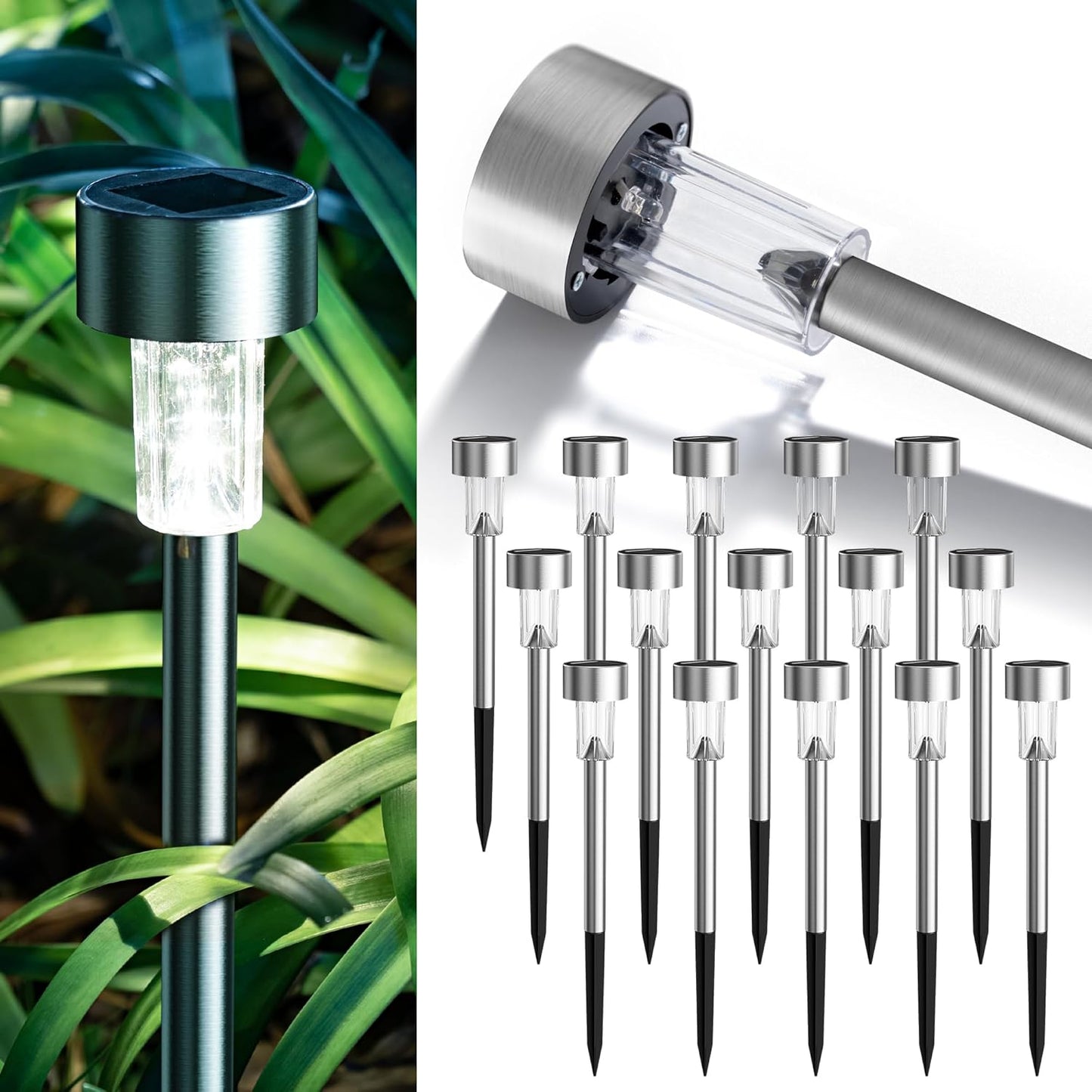 GIGALUMI Solar Lights Outdoor Waterproof,