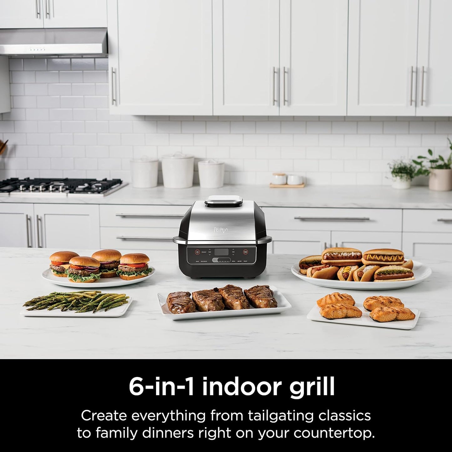 Ninja EG201 Foodi 6-in-1 Indoor Grill with Air Fry, Roast, Bake, Broil