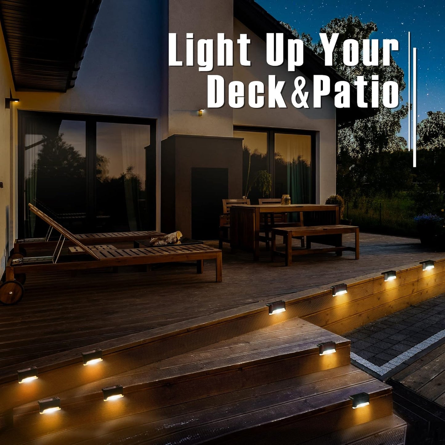 GIGALUMI Led Solar Deck Lights, 16 Pack Waterproof for Outdoor Stairs