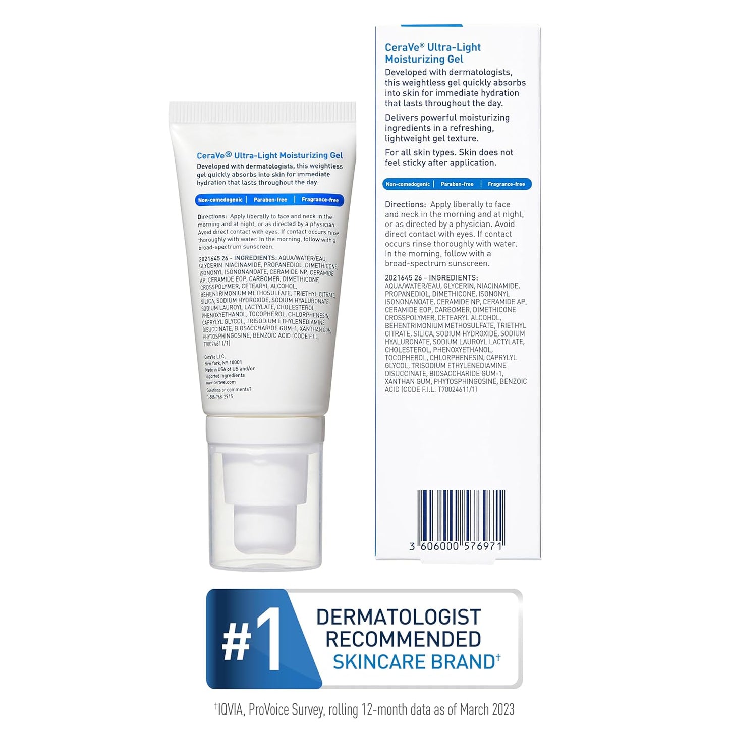 CeraVe Ultra-Light Moisturizing Gel, Hydrating Gel