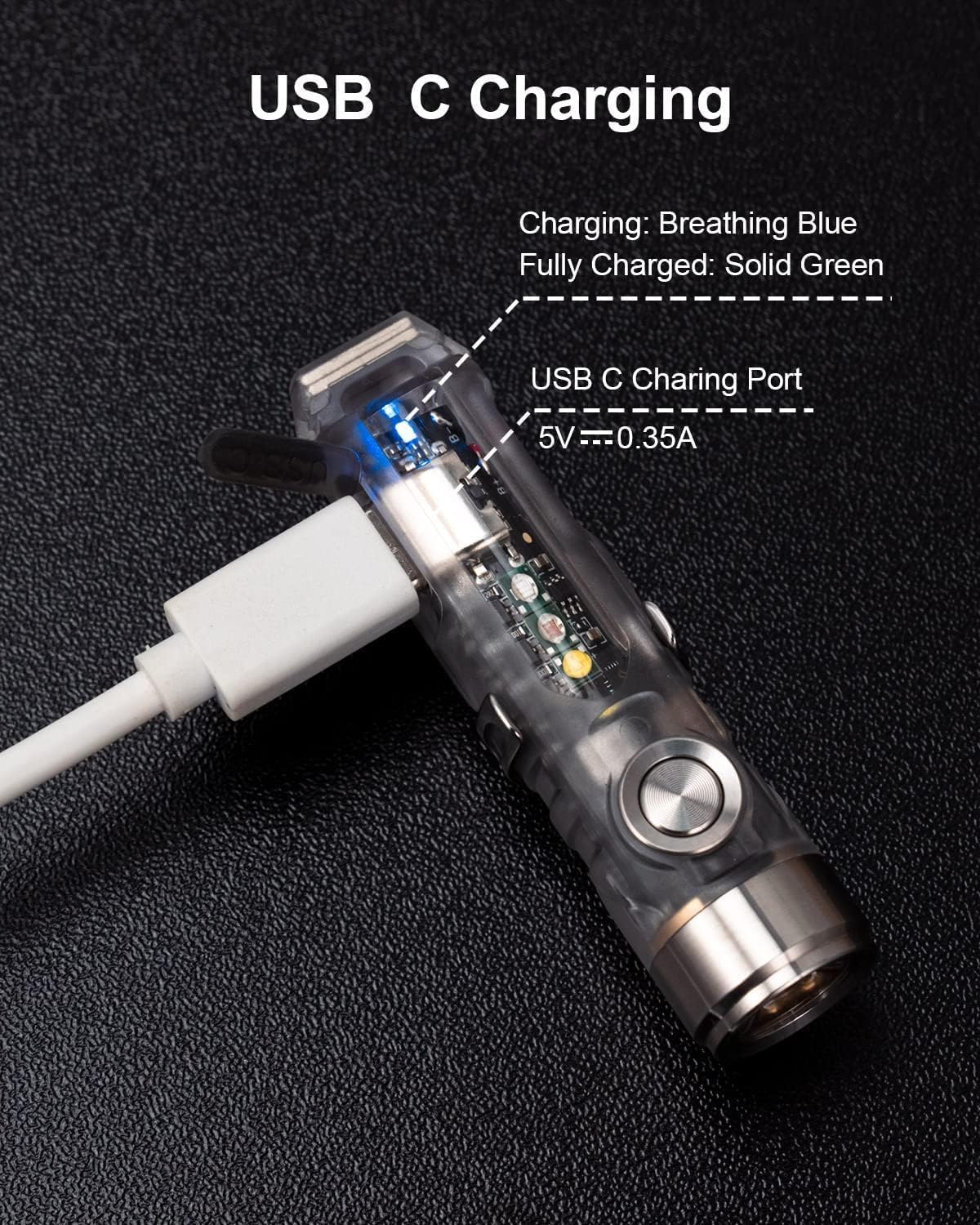RovyVon Aurora A8 4th Gen USB-C Keychain Flashlight – 650 Lumens,