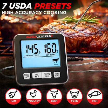 Alpha Grillers Meat Thermometer Digital for Oven