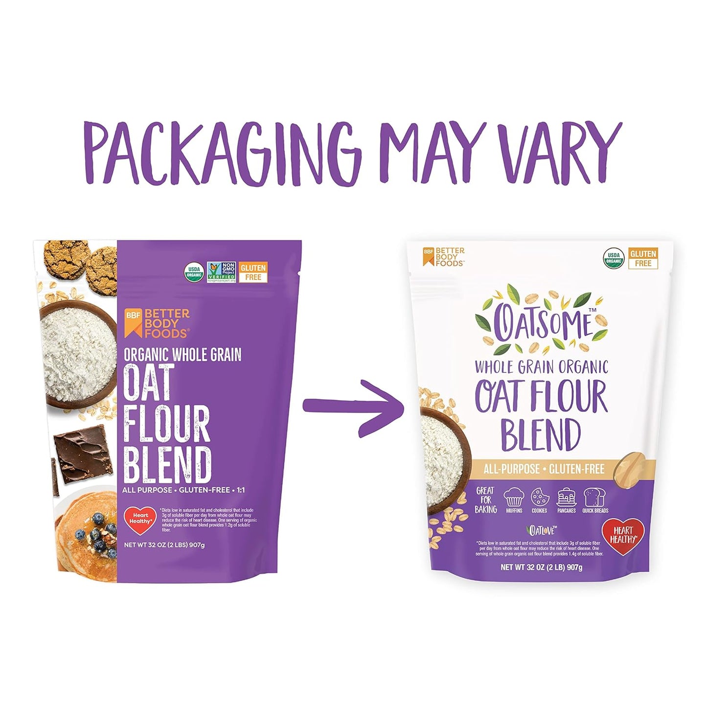 BetterBody Foods Organic Oat Flour Blend, Whole Grain, Gluten-Free,
