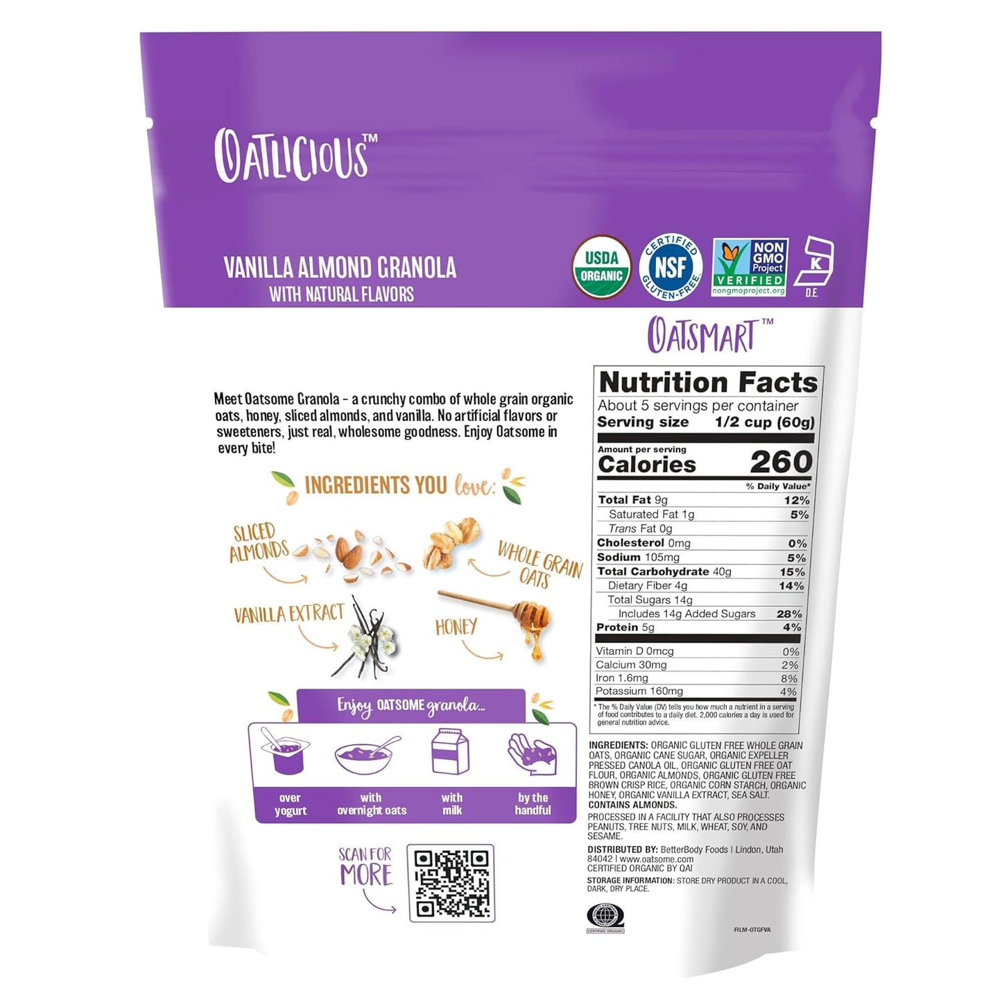 Oatsome Vanilla Almond Granola, Gluten Free, Non-GMO
