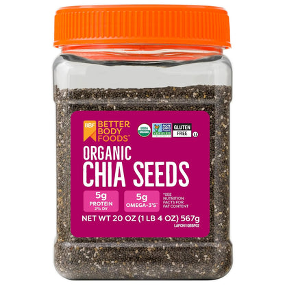 BetterBody Foods Organic Chia Seeds with Omega-3,