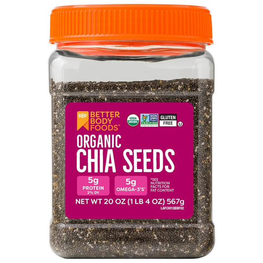 BetterBody Foods Organic Chia Seeds with Omega-3,
