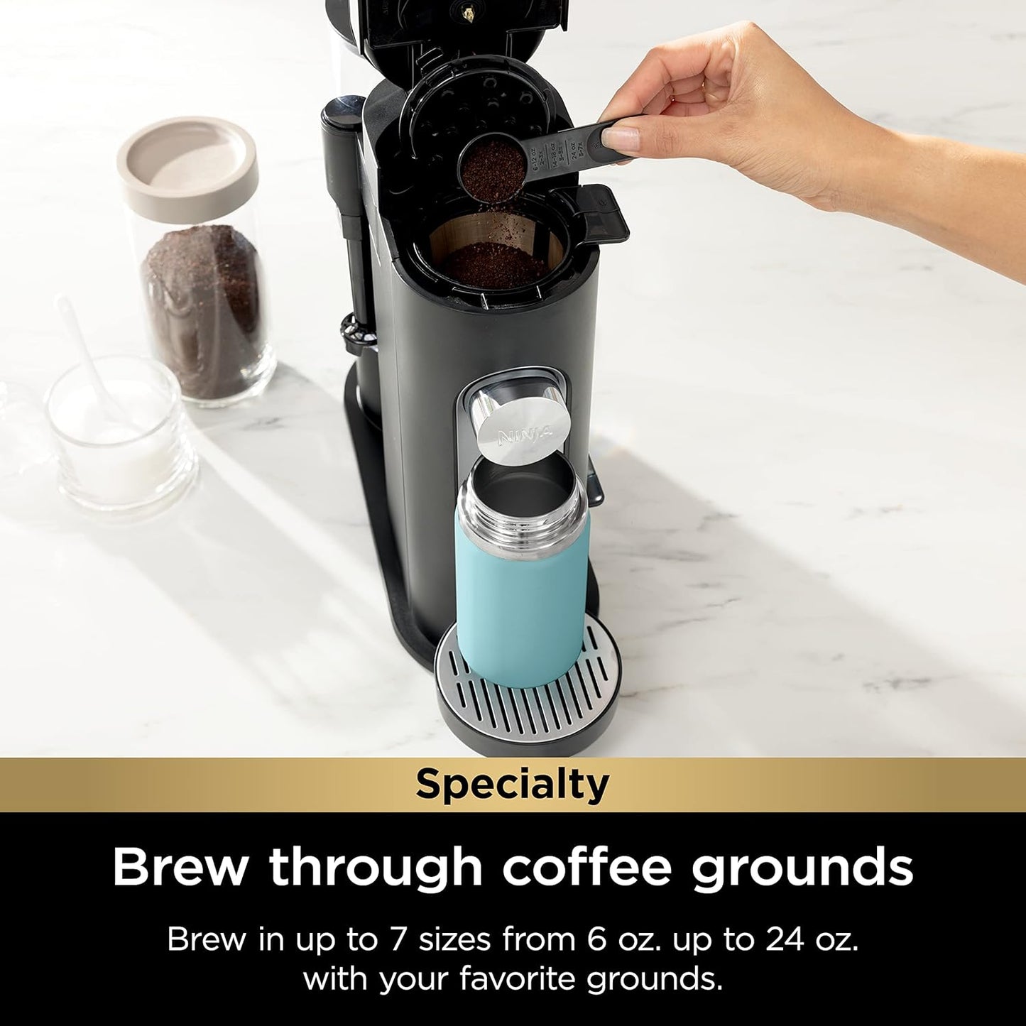 Ninja | Coffee Maker | Single Serve |Brew with Coffee Pods & Grounds