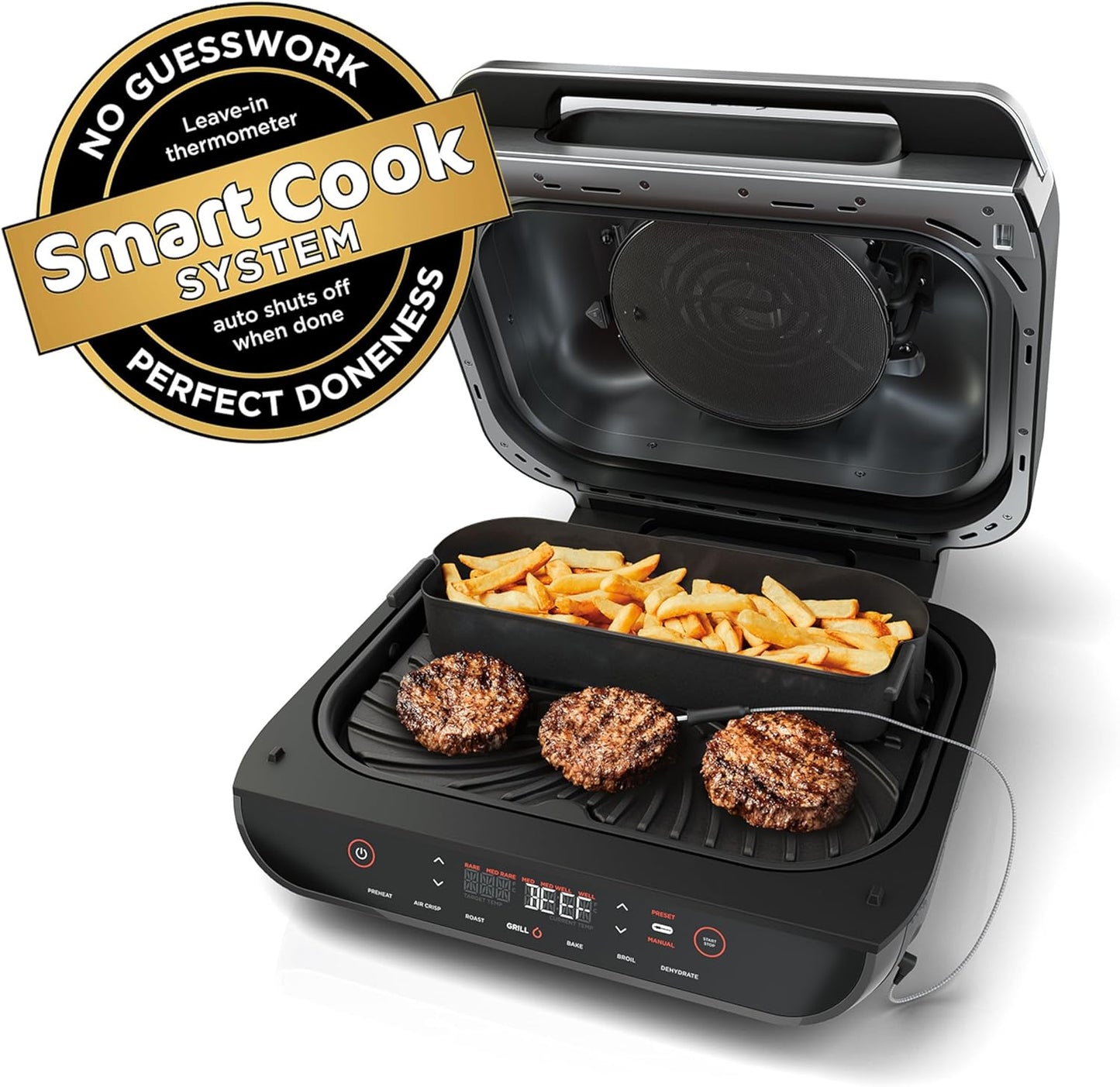 Ninja Indoor Grill, Foodi Smart XL 6-in-1 Indoor Grill with Air Fry,