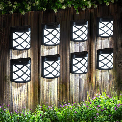 GIGALUMI 8 Pack Cold White Solar Fence Lights