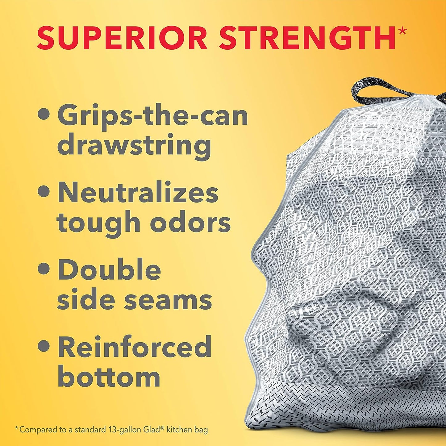 Glad Tall Kitchen Trash Bags 13 Gallon, Gain Original Garbage Bags,