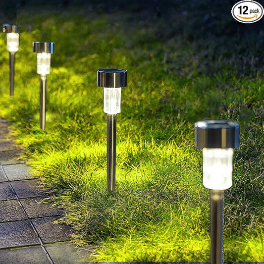 GIGALUMI Solar Pathway Lights 12 Pack