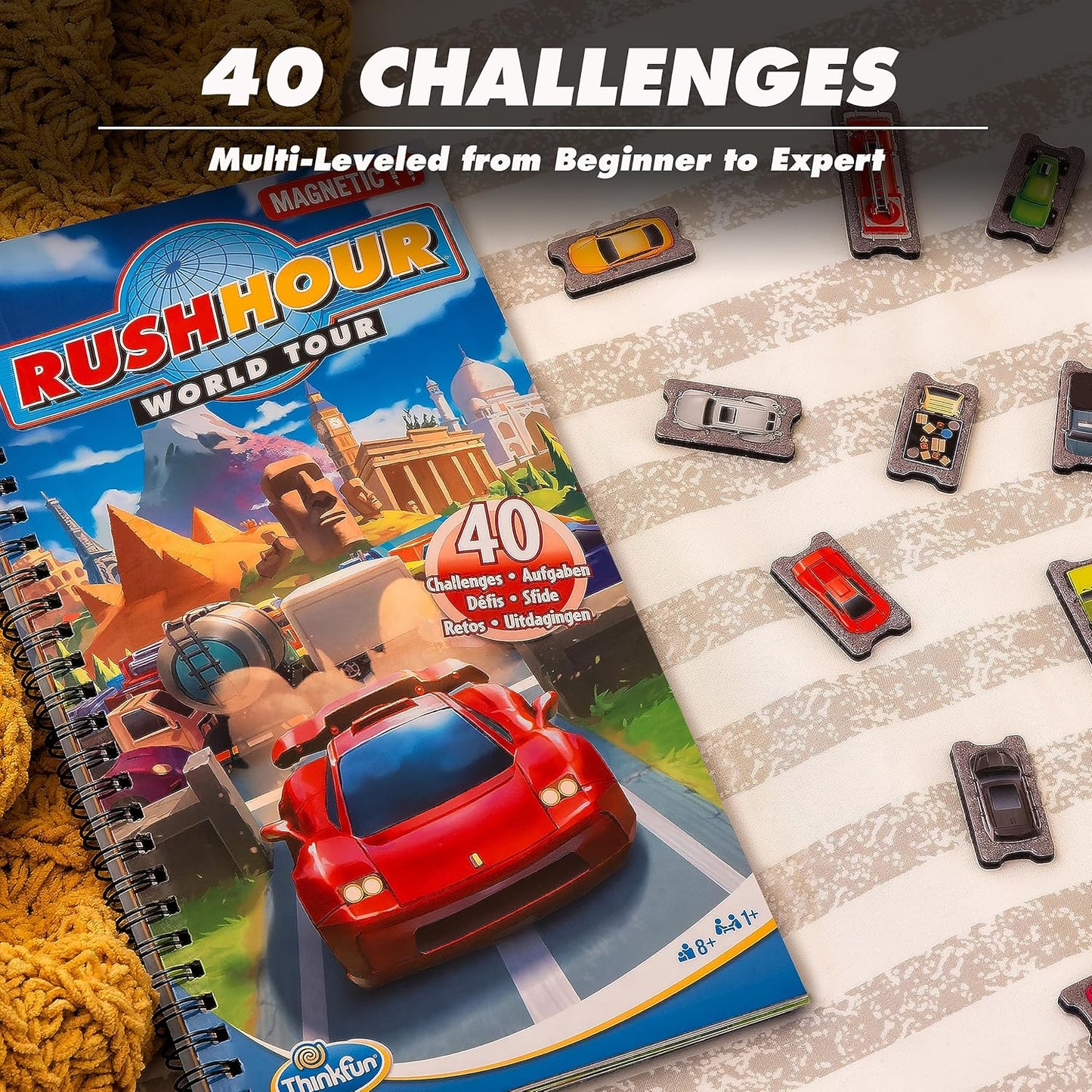 ThinkFun Rush Hour World Tour Magnetic Travel Puzzle